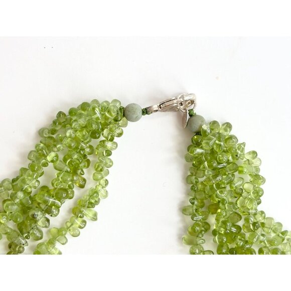 Peridot Multi Gemstone Gemstone Vintage Sterling Silver 925 Necklace - 19.5" - Picture 4 of 10